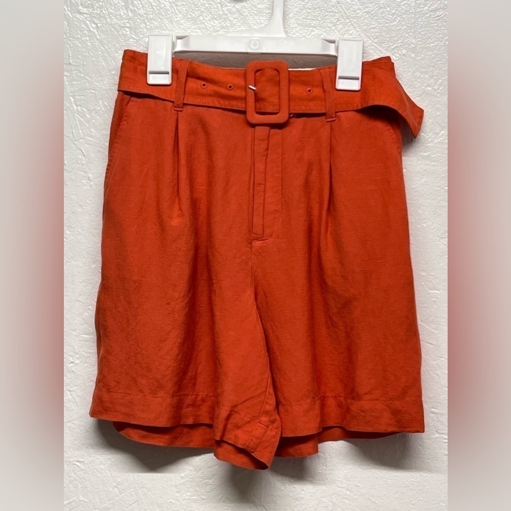 A New Day - Women’s High Waisted Belted Linen Shorts - XS
